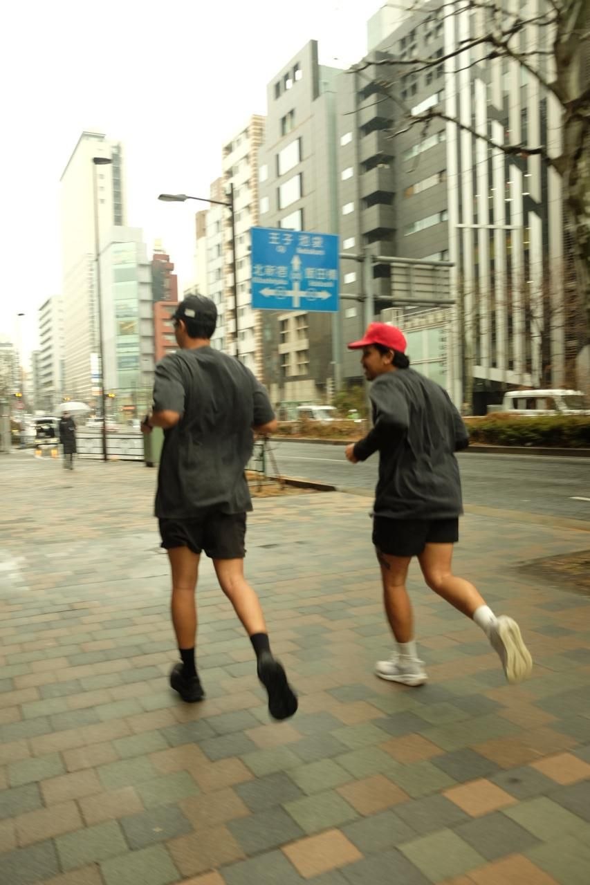 Runner on a city street